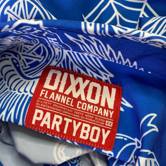 Dixxon Flannel Co The Blue Party Boy Party Shirt Button Up Size 4X - Picture 2 of 13